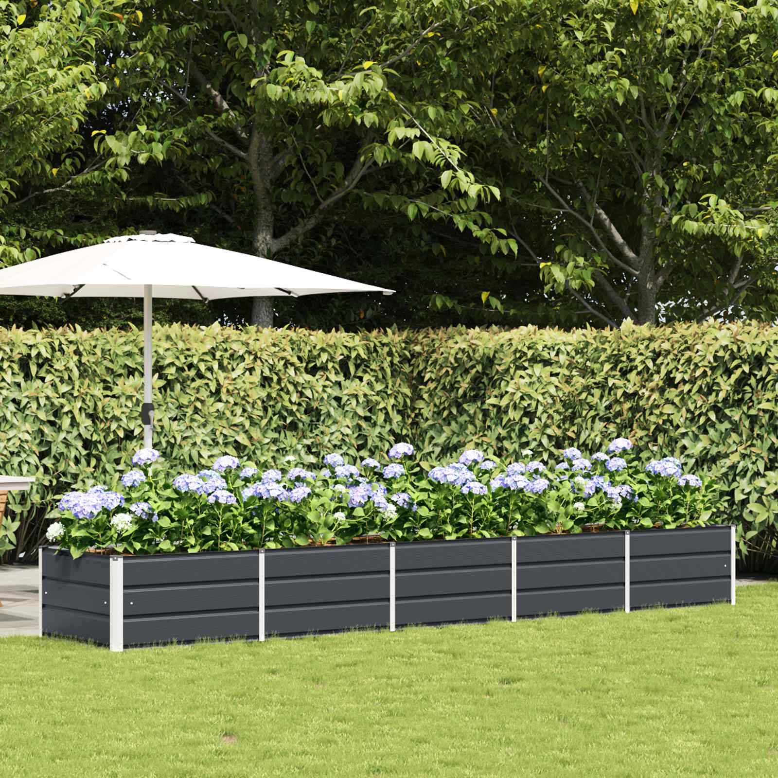 Vidaxl - Jardinière-Pot de fleur-Bac à fleurs Anthracite 400 x 80 x 45 cm Acier - Image 1