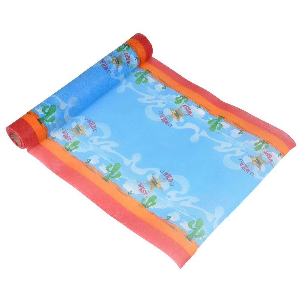 Chemin de Table Jetable "Cowboy" 28cmx5m Bleu