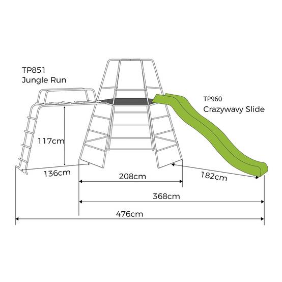 Aire de jeux métal EXPLORER TOUR bleu - tapis explorer - hublot - pont de singe - toboggan - kit d'ancrage h201 cm - Image 9