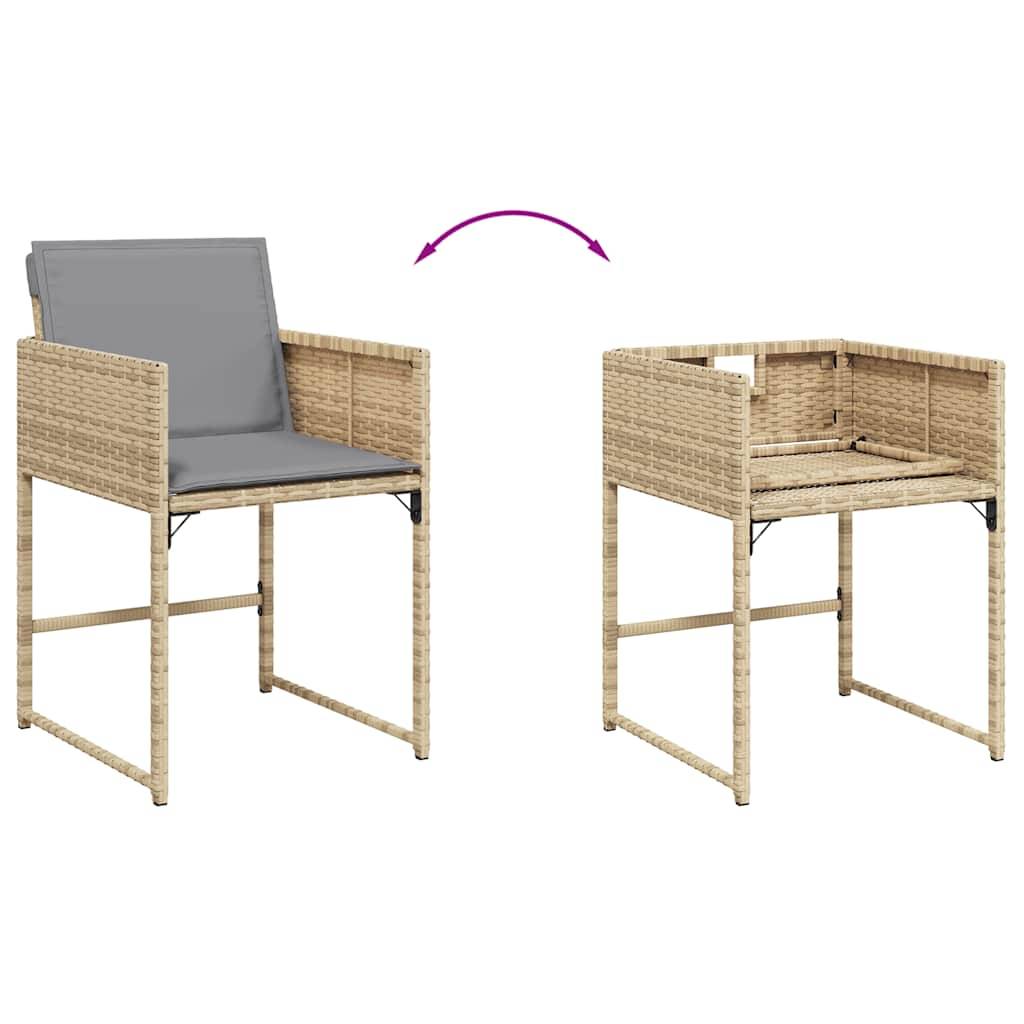 Chaise bois composite 4 places rotin beige 50,5 x 54 x 79 cm - Prolenta premium p3100.3 - Image 8