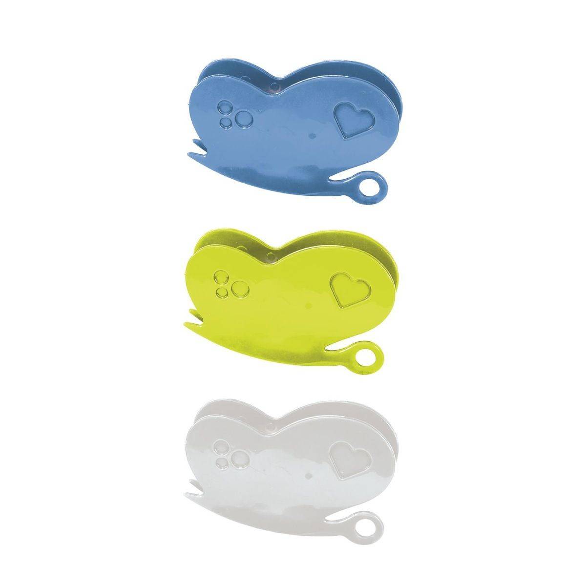 Lot de 3 Pinces Conservation "Papillon" 6cm Multicolore - Image 1