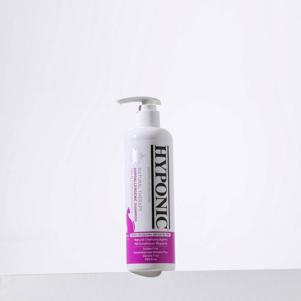 Shampoing sans parfum naturel et hypoallergénique pour chats 300 ml HYPONIC - Image 2