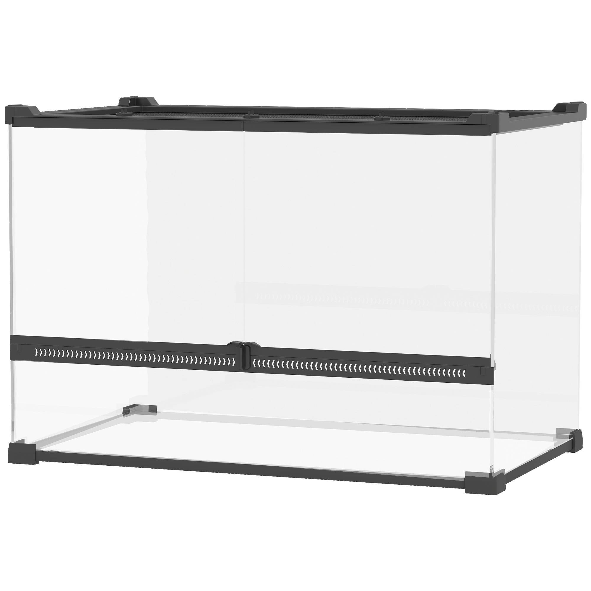 Sans Marque - Boîte à reptiles, boîte d'élevage de reptiles, fermeture sécurisée par rotation, ventilation frontale, 50x30x35cm, noir - Image 2