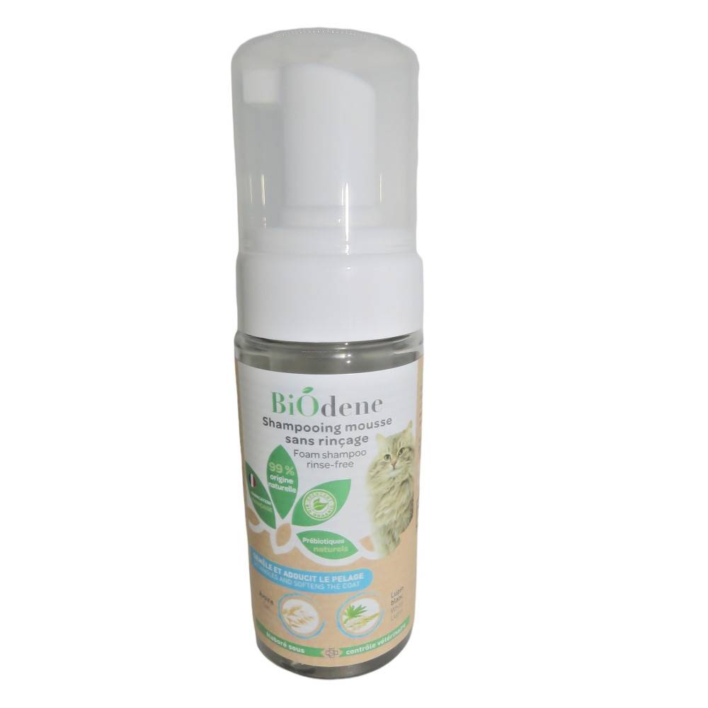 Francodex - Shampooing mousse sans rinçage 125 ml, pour chats - Image 1