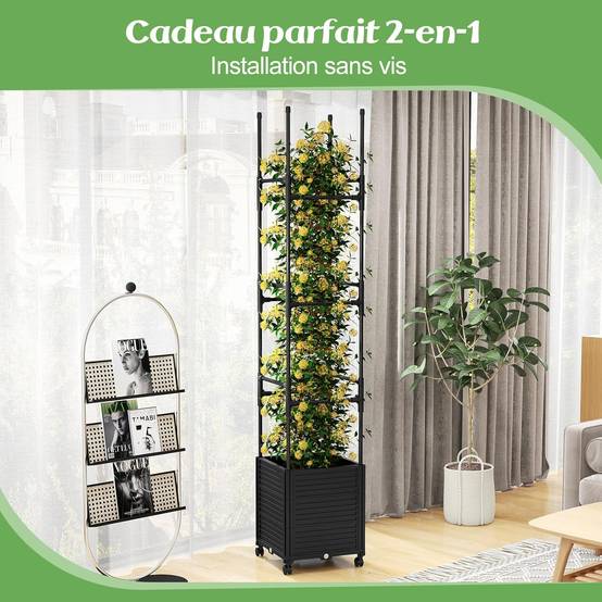 Jardinière Surélevée avec Treillis Métallique Bac à Plantes Élevé en Bois avec Pieds pour Plante Grimpante Vigne Fleur Herbe Légume Fruit F306R - Gamm vert Jardinière Surélevée avec Treillis Métallique Bac à Plantes Élevé en Bois avec Pieds pour Plante Grimpante Vigne Fleur Herbe Légume Fruit F306R - Gamm vert