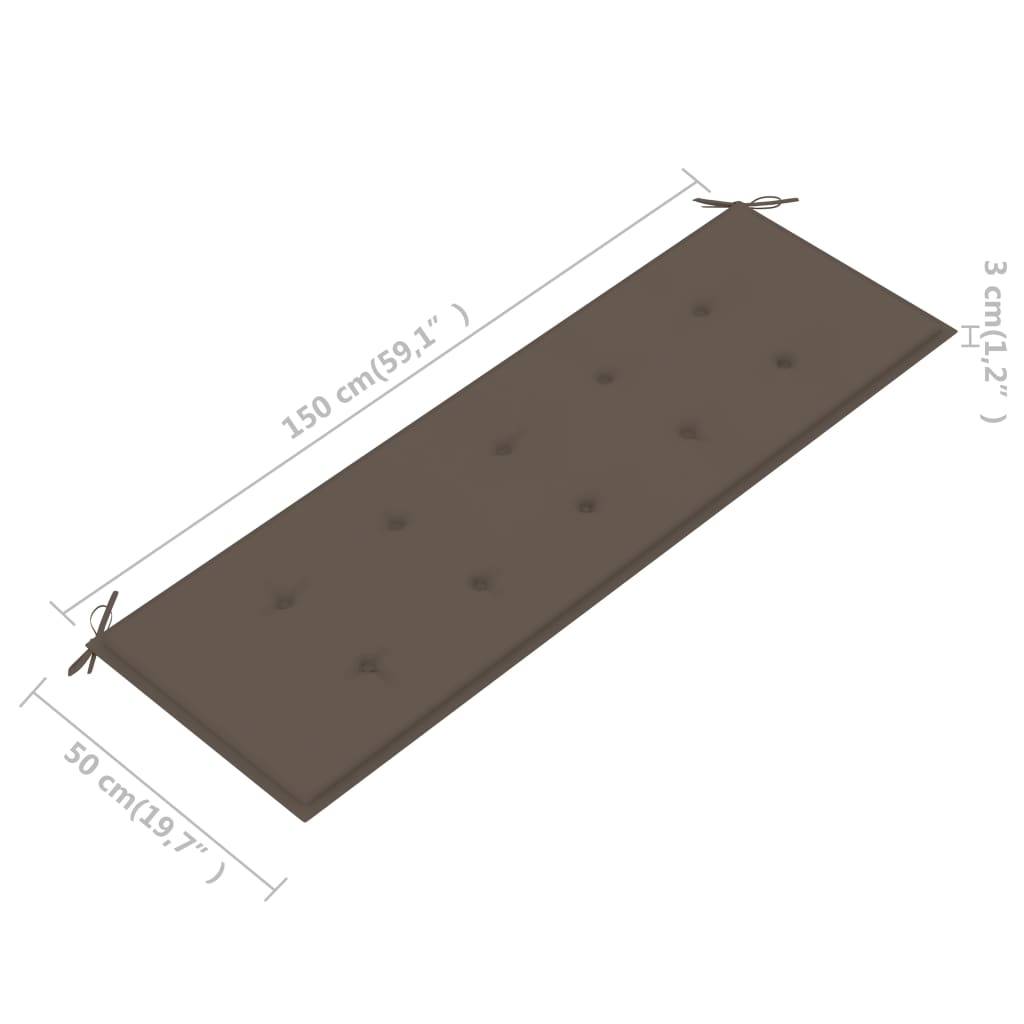 Helloshop26 - Banc de jardin meuble de patio d'extérieur terrasse avec coussin 157 cm bois d'acacia massif - Image 8