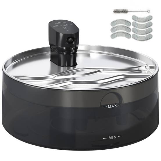 Fontaine eau Chat Inox 7L Sans fil Silencieuse Capteur Noir - ComfortXL Pet Living - Image 7