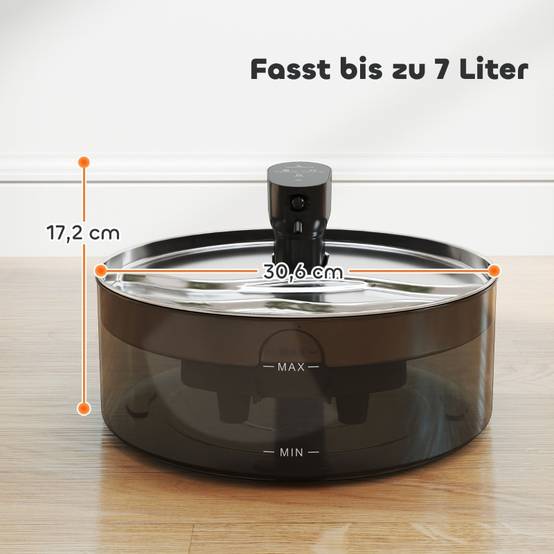 Fontaine eau Chat Inox 7L Sans fil Silencieuse Capteur Noir - ComfortXL Pet Living - Image 3