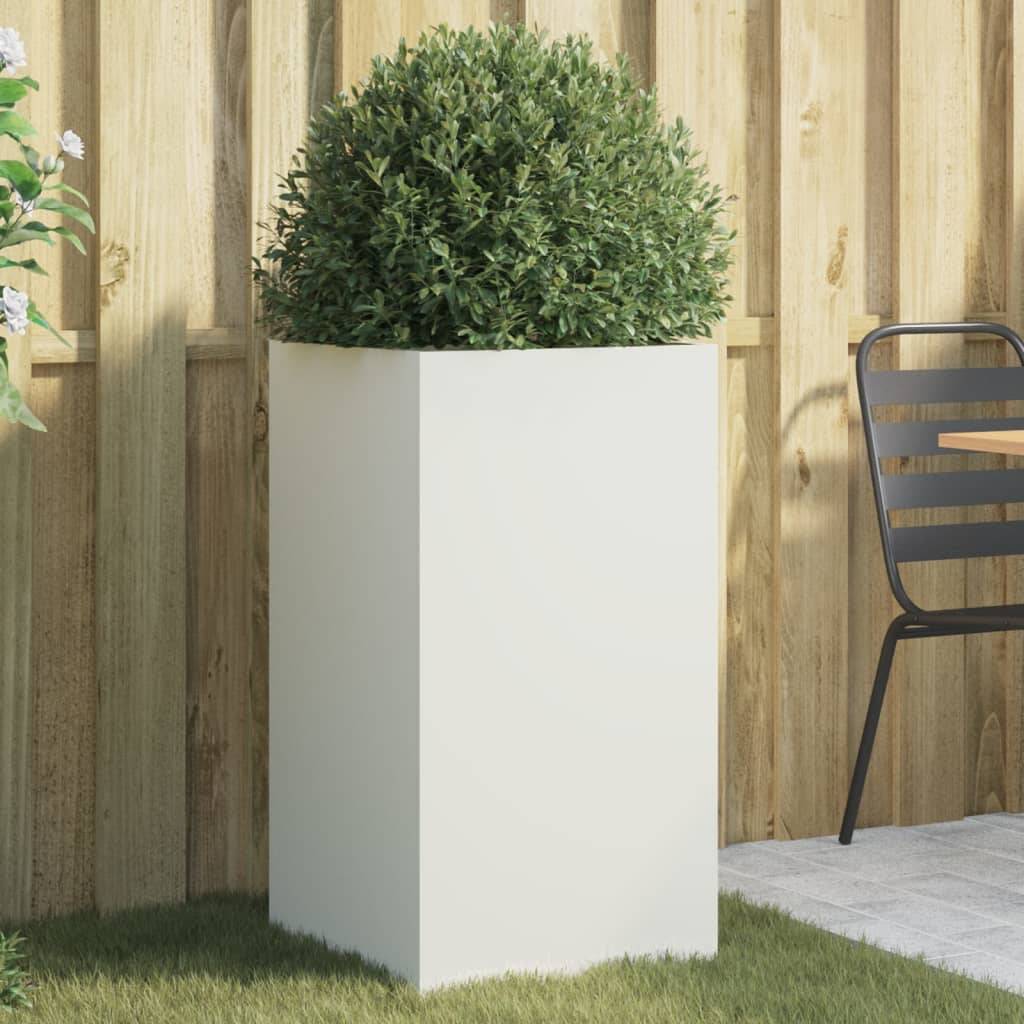 Vidaxl - Jardinière-Pot de fleur-Bac à fleurs blanc 42x38x75 cm acier - Image 1