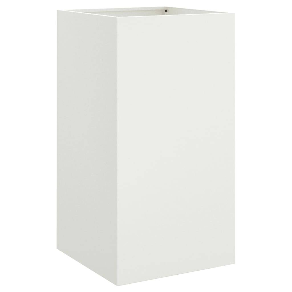 Vidaxl - Jardinière-Pot de fleur-Bac à fleurs blanc 42x38x75 cm acier - Image 2