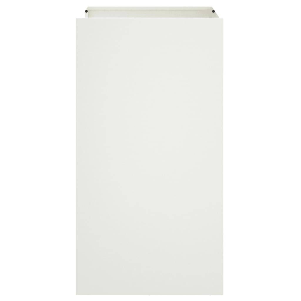 Vidaxl - Jardinière-Pot de fleur-Bac à fleurs blanc 42x38x75 cm acier - Image 4