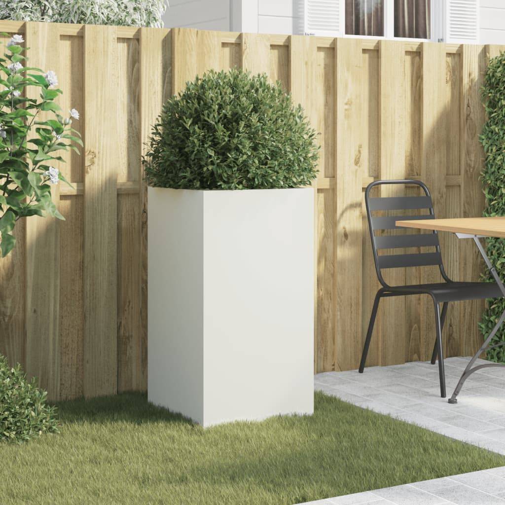 Vidaxl - Jardinière-Pot de fleur-Bac à fleurs blanc 42x38x75 cm acier - Image 3