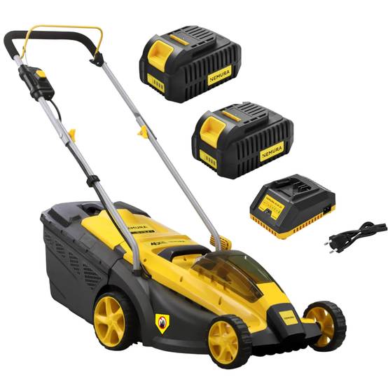 Nemura - Tondeuse à batterie NEMURA 40V + 2 Batteries 4Ah + Chargeur rapide - Coupe de 37cm - Mulching + Ramassage - Image 1