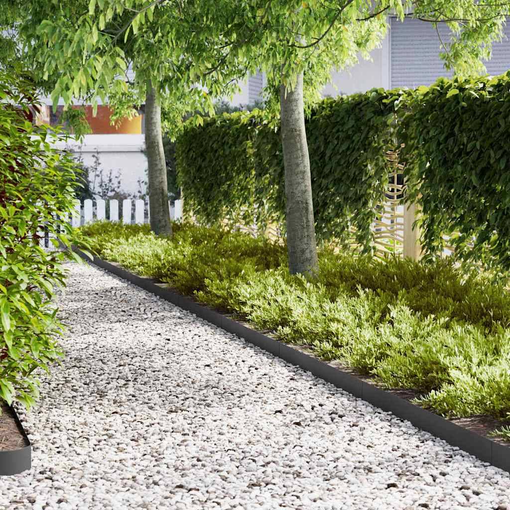 Bordure aménagement jardin acier laminé séparation nette 100x15cm noir - ComfortXL Outdoor Living - Image 1