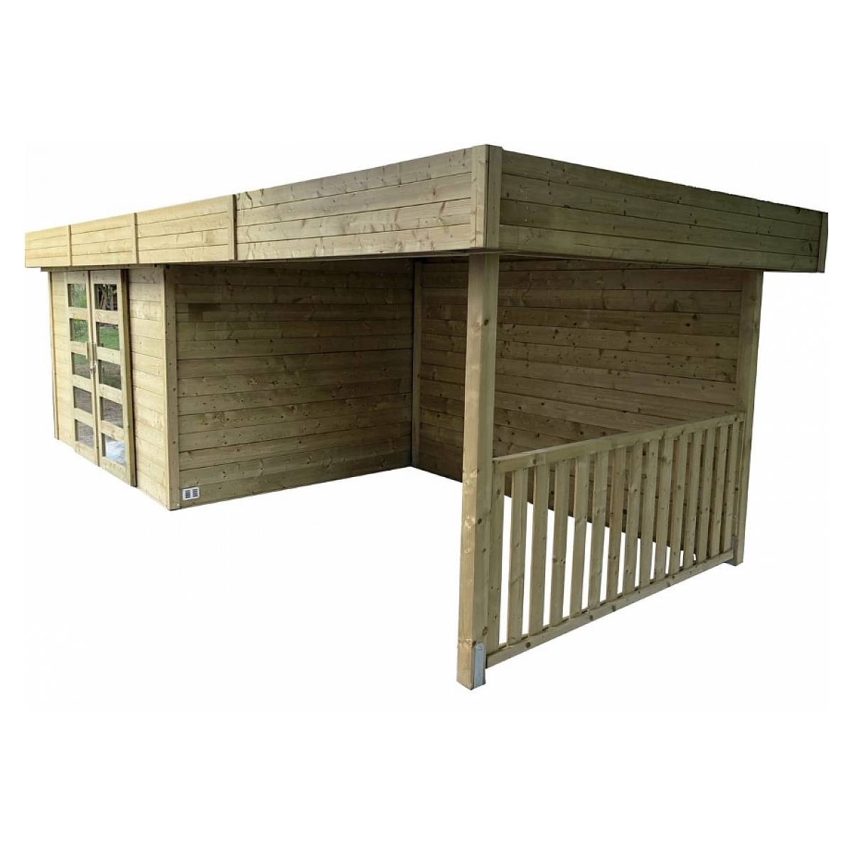 Abri de Jardin Solid Arhus en Sapin Autoclave 28 mm - 6,61 x 2,45 m - Image 1