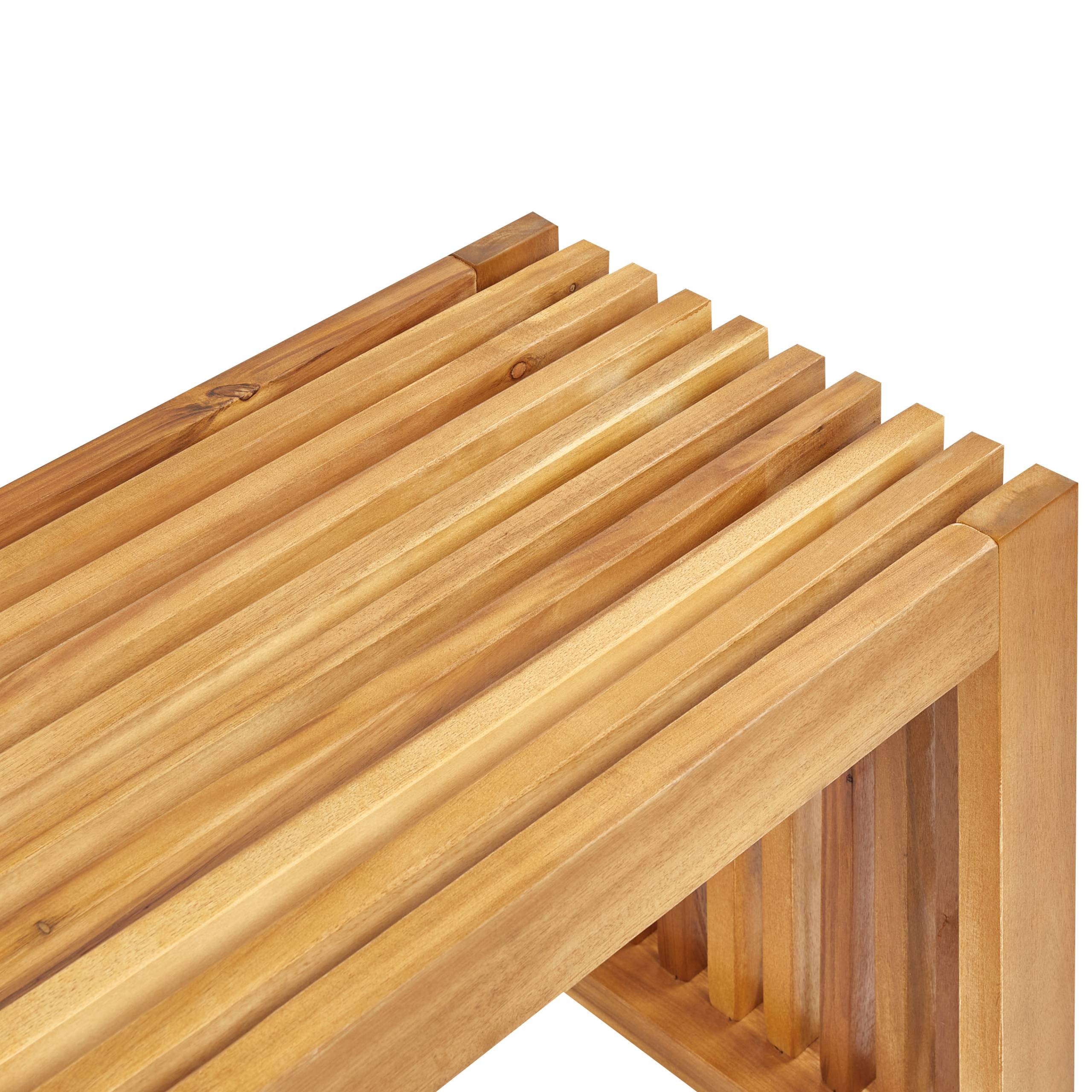 Beliani - Set de salle à manger, 4 Personnes Acacia Marron BELLANO - 120x70x70- Beliani - Image 8