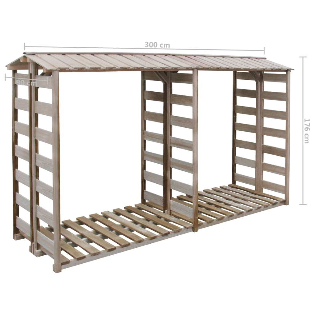 Vidaxl - Abri de stockage du bois de chauffage 300x90x176cm Pin imprégné - vidaXL - Image 3