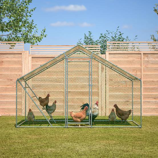 COSTWAY Enclos Poulailler 16 m² en Acier Galvanisé avec Porte et Toit en Tissu Oxford, 6 x 3 x 1,95 M, pour Lapin, Poulet et Canard - Animalerie COSTWAY Enclos Poulailler 16 m² en Acier Galvanisé avec Porte et Toit en Tissu Oxford, 6 x 3 x 1,95 M, pour Lapin, Poulet et Canard - Animalerie
