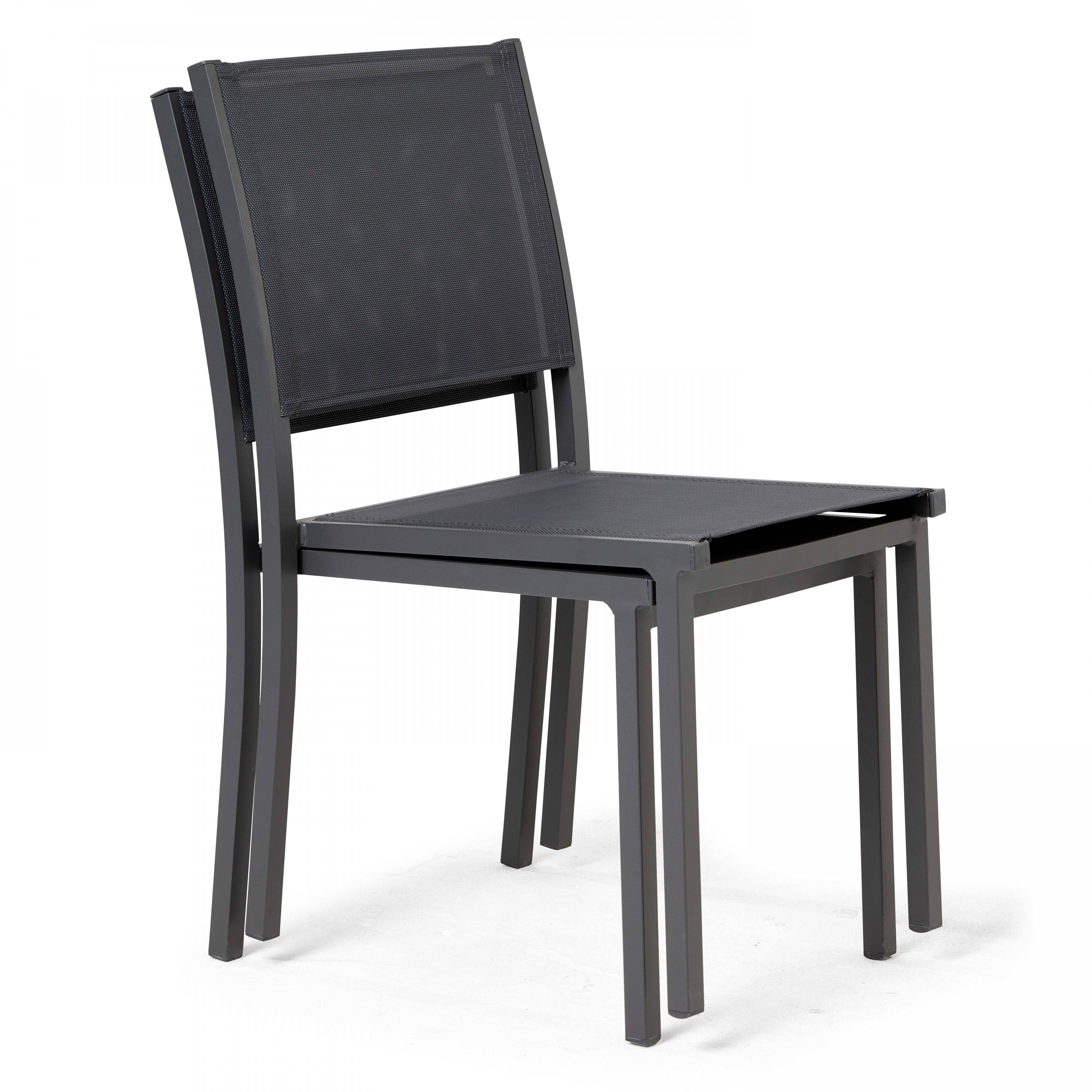 Oviala - Ensemble table de jardin et 6 chaises en aluminium et céramique bois Tivoli - Oviala - Image 3