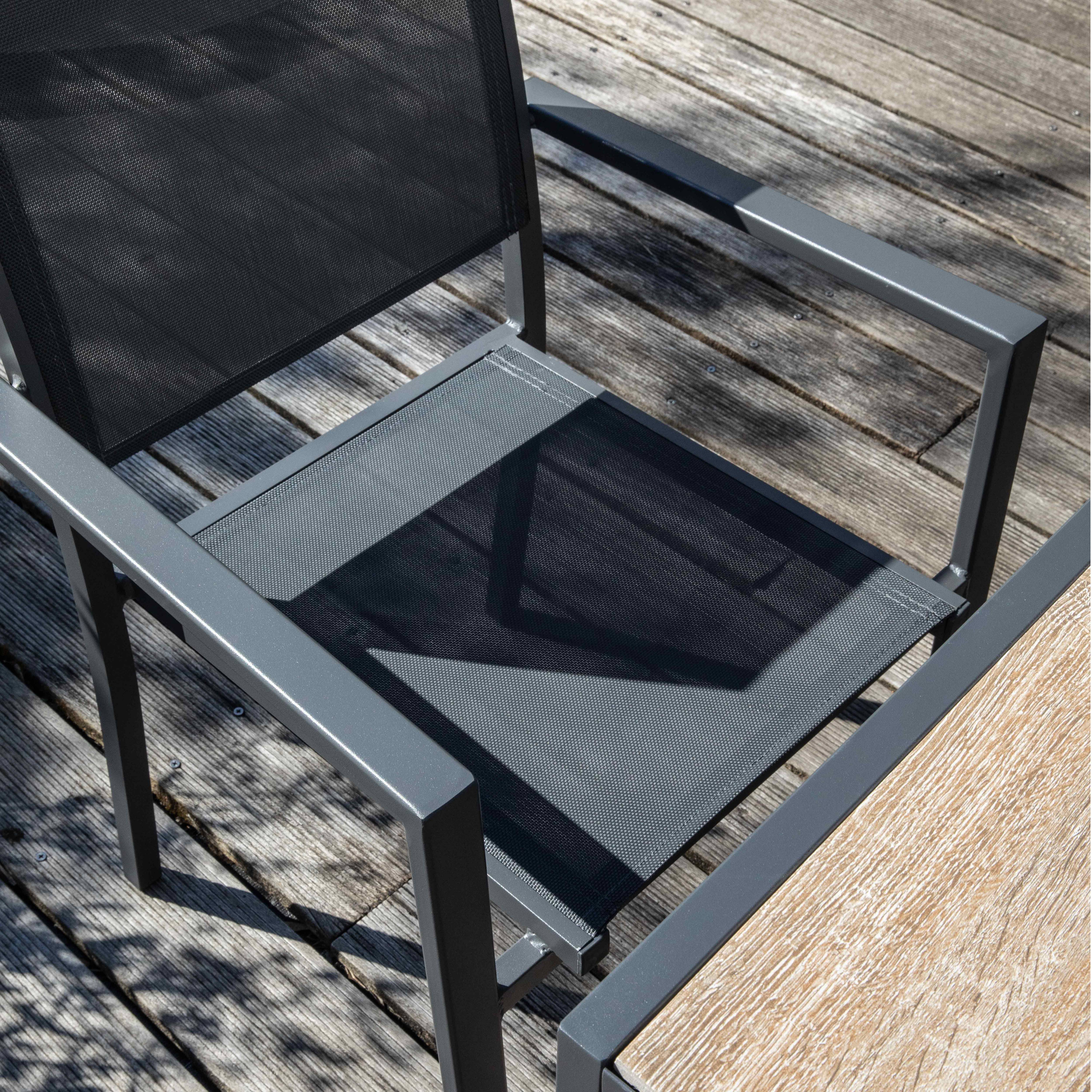 Oviala - Ensemble table de jardin et 6 chaises en aluminium et céramique bois Tivoli - Oviala - Image 6