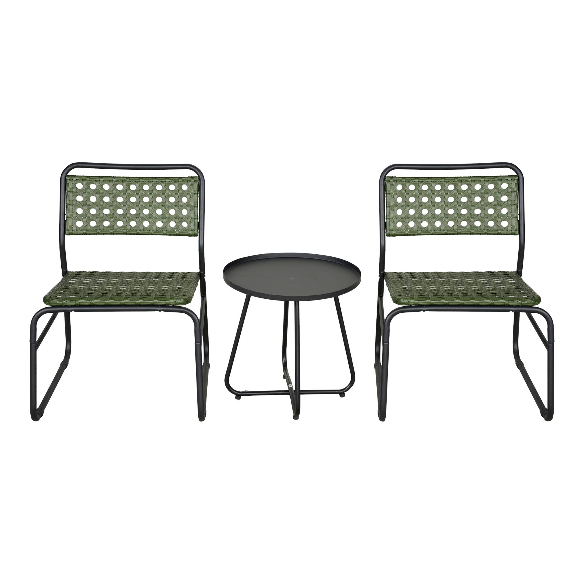 Casa.Pro - Ensemble de bistrot Brienza avec table basse et 2 chaises vert noir casa.pro - Image 5
