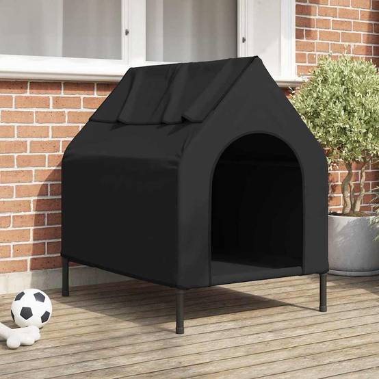 Niche pour chien tissu Oxford étanche et acier pour intérieur et extérieur Noir – ComfortXL Pet Living - Image 1