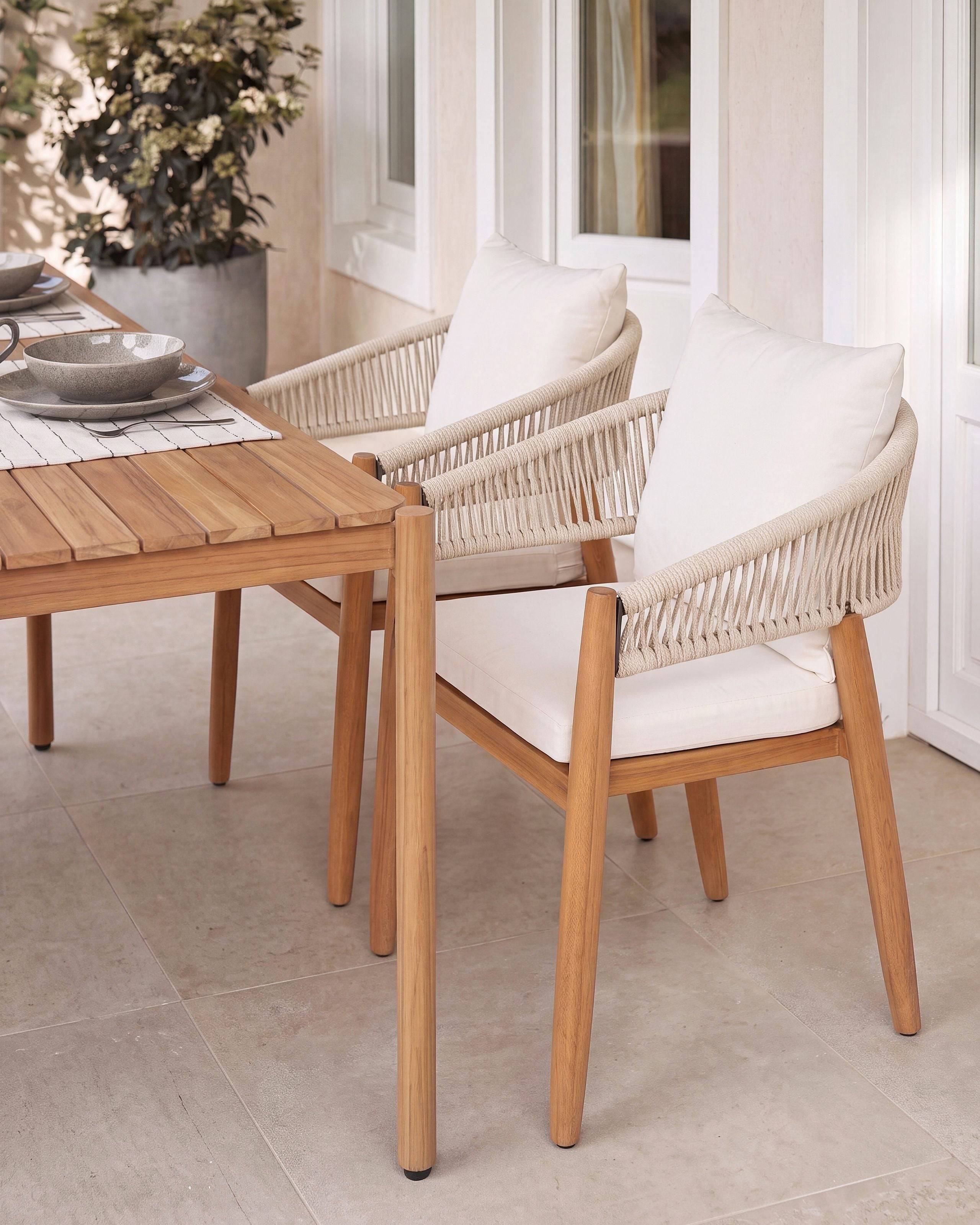 Beliani - Chaise de salle à manger Acacia Blanc MARZAMEMI - 59x53x87- Beliani - Image 1