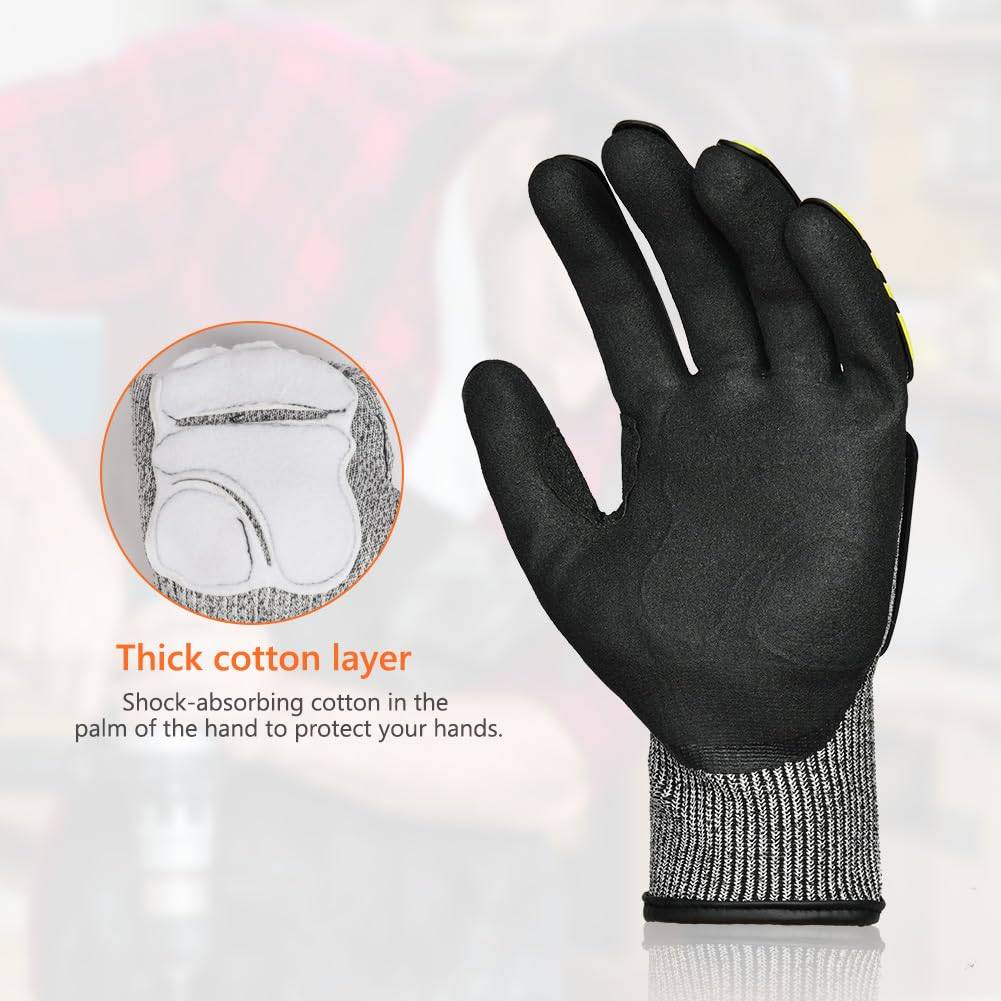 Gants de Sécurité Anti-Coupure, Résistants aux Abrasions pour Mécanicien, Jardinage, Logistique et Travaux Manuels - Taille L-Lytech - Image 4