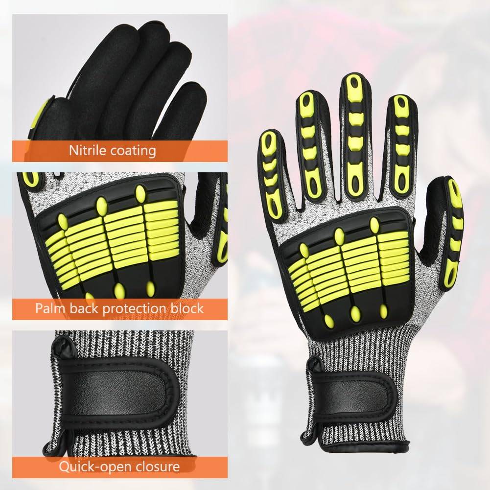Gants de Sécurité Anti-Coupure, Résistants aux Abrasions pour Mécanicien, Jardinage, Logistique et Travaux Manuels - Taille L-Lytech - Image 2