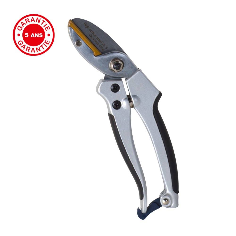 Outils Perrin - Sécateur alu enclume, ergonomique et léger, coupe sur enclume, taillant de qualité Outils Perrin