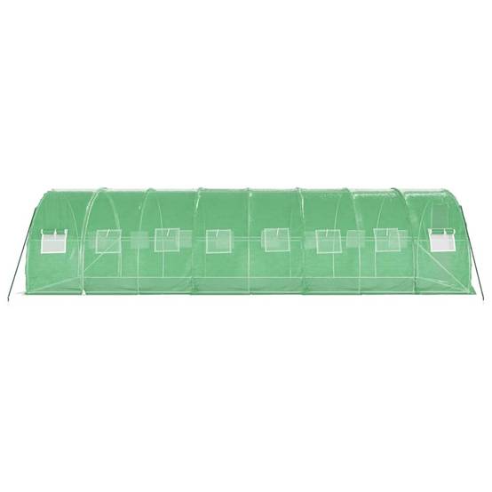 Serre de jardin 24m² - Serre de culture avec cadre en acier vert 8x3x2 m MAISON CHIC - Image 5