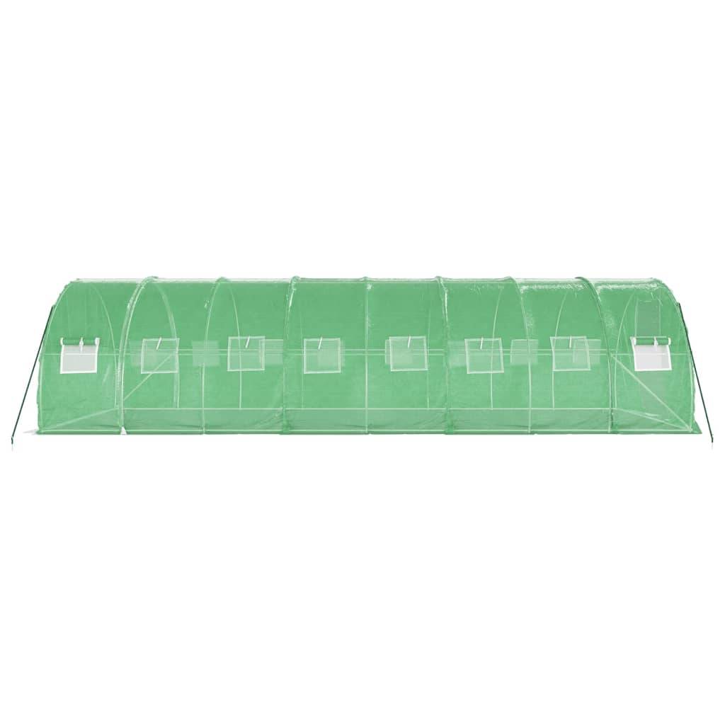 Serre de jardin 24m² - Serre de culture avec cadre en acier vert 8x3x2 m MAISON CHIC - Image 5