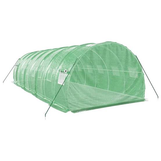 Serre de jardin 24m² - Serre de culture avec cadre en acier vert 8x3x2 m MAISON CHIC - Image 6