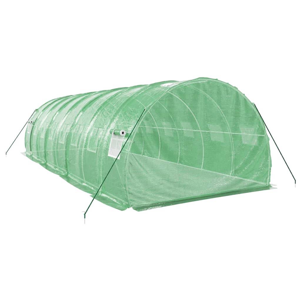 Serre de jardin 24m² - Serre de culture avec cadre en acier vert 8x3x2 m MAISON CHIC - Image 6