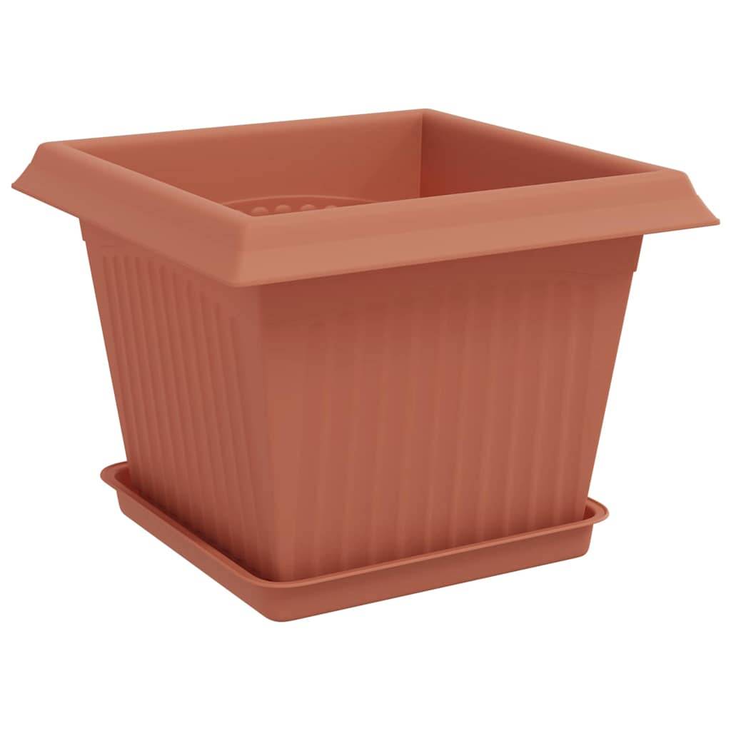 Vidaxl - Pots de plantes 6 pc Rouge brique Plastique vidaXL 3403292 - Image 6