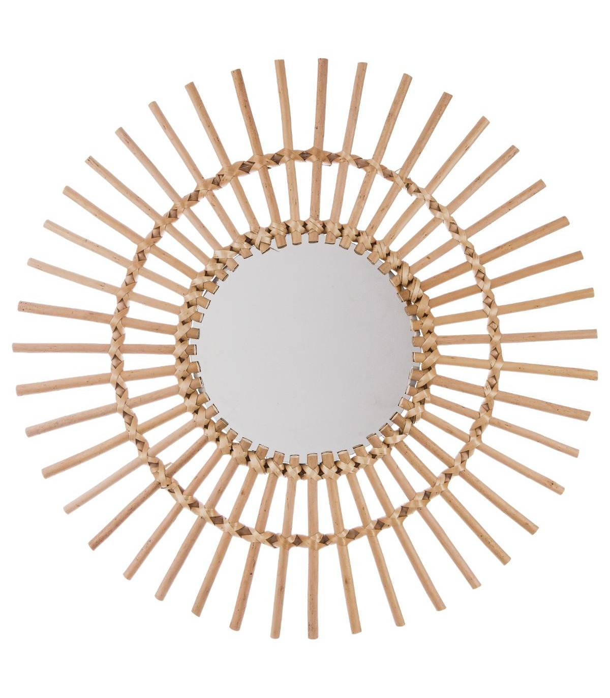 Miroir mural Soleil en Rotin D 58 cm - Image 1