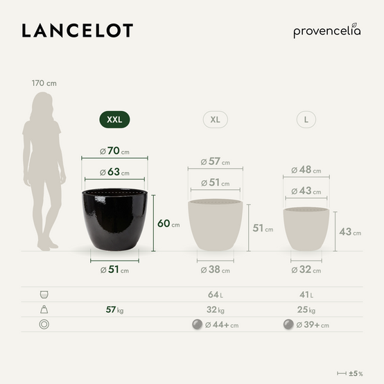 Provencelia - Pot LANCELOT 70x60cm noir - Image 2