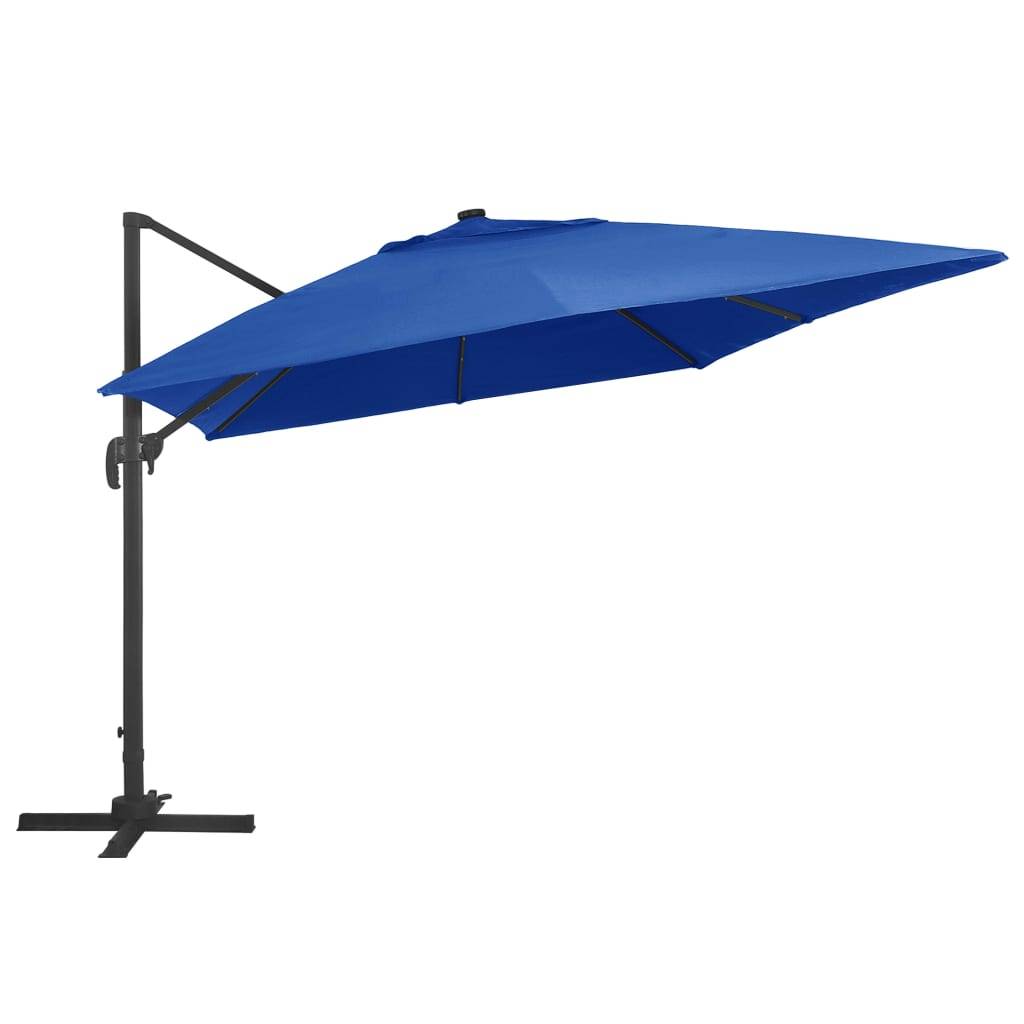 Helloshop26 - Parasol déporté avec lumières led aluminium 400 x 300cm bleu - Image 3