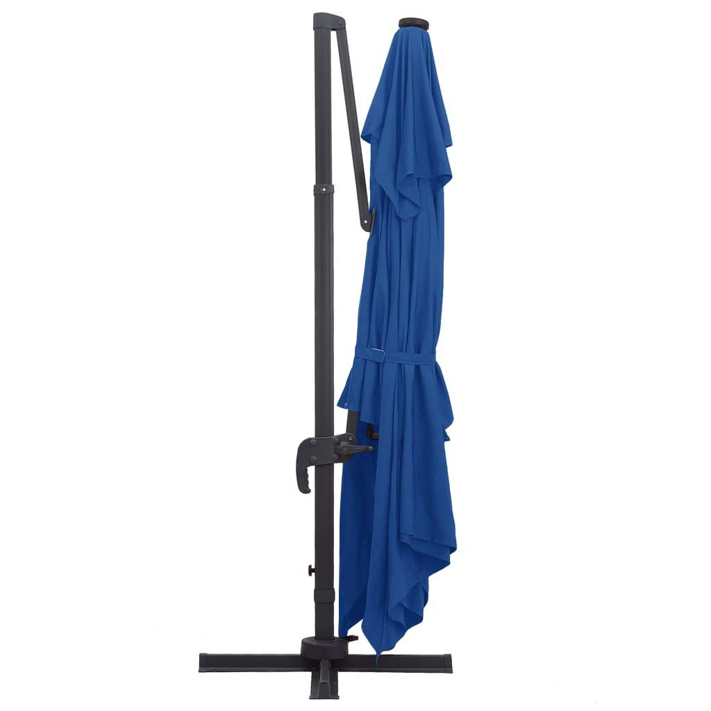 Helloshop26 - Parasol déporté avec lumières led aluminium 400 x 300cm bleu - Image 5