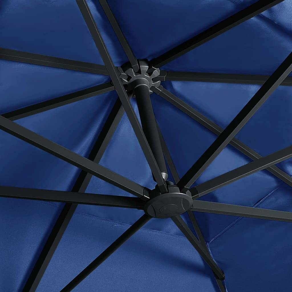 Helloshop26 - Parasol déporté avec lumières led aluminium 400 x 300cm bleu - Image 6