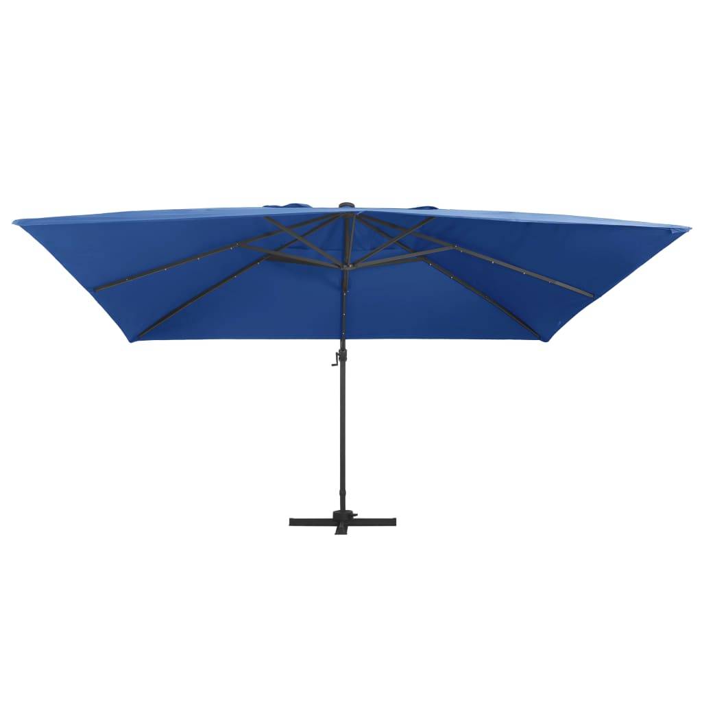 Helloshop26 - Parasol déporté avec lumières led aluminium 400 x 300cm bleu - Image 2