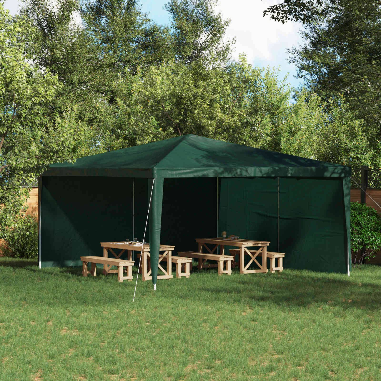 Mur de tente de fête PE et acier vert 400 x 1 x 195 cm - PANGIVO - Image 1