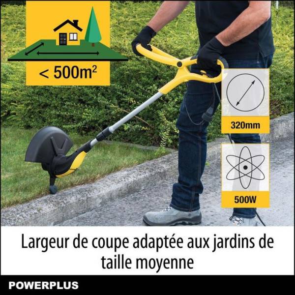 Powerplus Coupe-Bordure Électrique POWXG30033 - 500 W, 320 mm Ø, Jardinage Outillage, Coupe-Herbe & Coupe-Bordures pour votre - Image 3