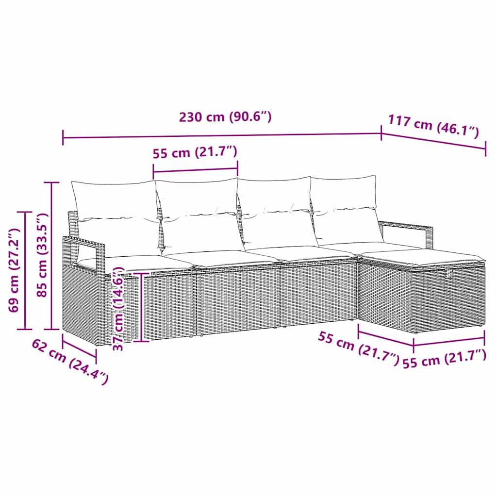 Salon Jardin 5 pcs Polyrotin Noir avec Canapés Larges et Rangement pour Confort Extérieur Zen – ComfortXL Outdoor Living - Image 9