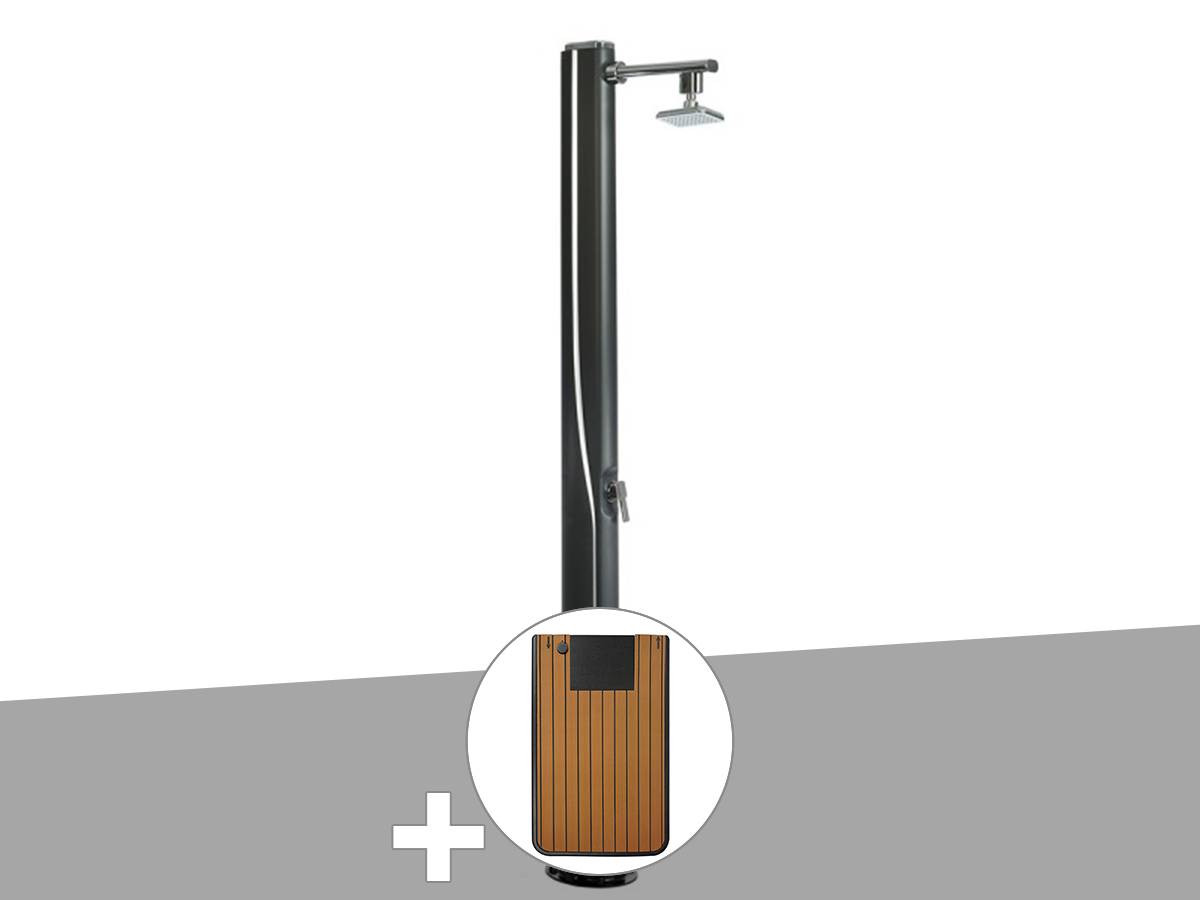 Ubbink - Douche solaire 25 L Solaris Luxe + Plancher solaire Bois Teck - Ubbink
