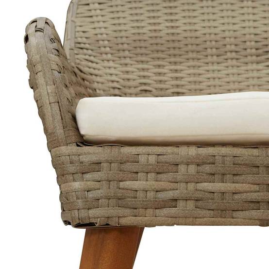 Ensemble Table et Chaises de Jardin 5 Pièces 4 Places en Polyrotin Beige – ComfortXL Outdoor Living - Image 8