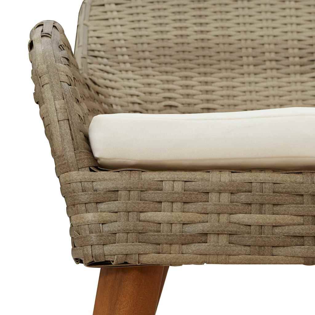 Ensemble Table et Chaises de Jardin 5 Pièces 4 Places en Polyrotin Beige – ComfortXL Outdoor Living - Image 8
