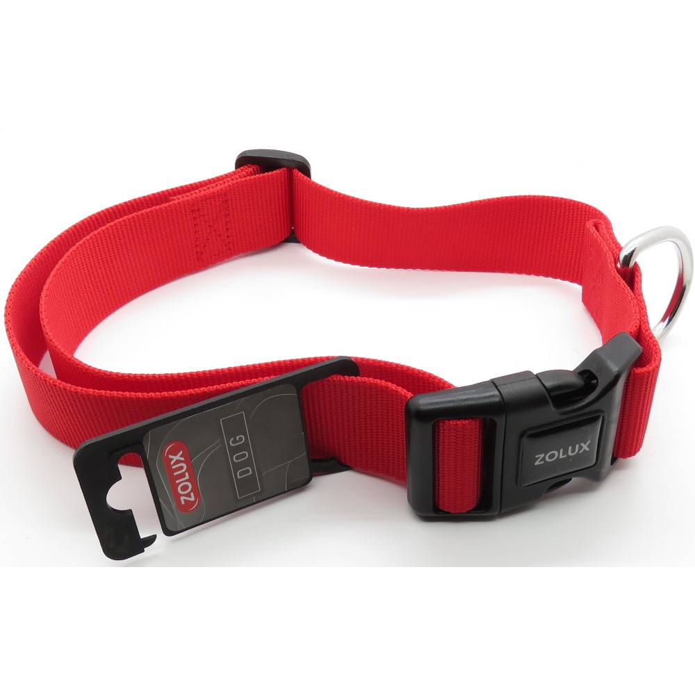 Zolux - collier nylon 50 - 80  cm x 40 mm rouge pour chien. - Image 1