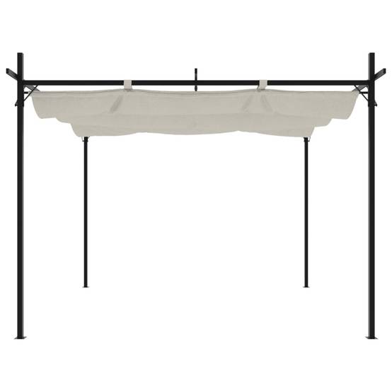 Pergola - Tonnelle de jardin avec toit rétractable crème 295x292x230 cm il193 - Image 3