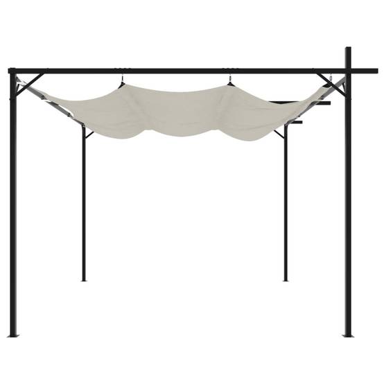 Pergola - Tonnelle de jardin avec toit rétractable crème 295x292x230 cm il193 - Image 4